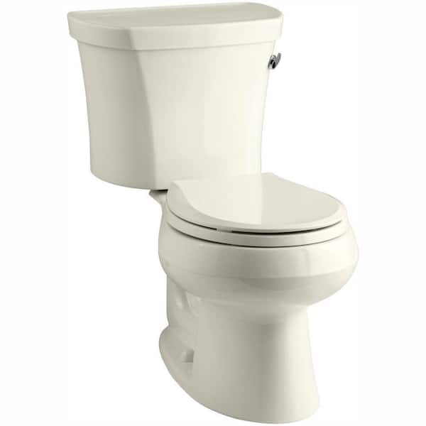 KOHLER Wellworth 14 in. Rough-In 2-piece 1.28 GPF Single Flush Round Toilet in Biscuit