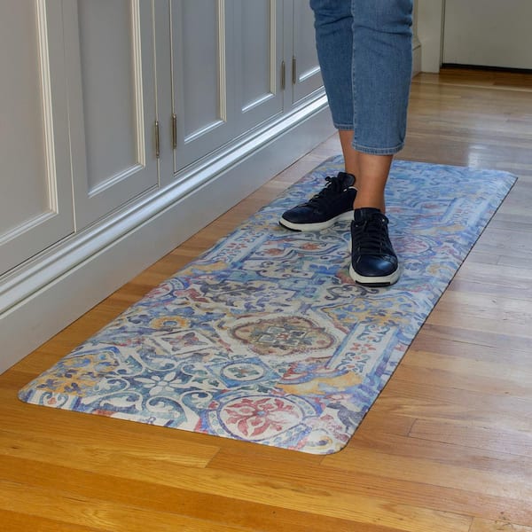 FloorPops Blue Kilim 32 in. x 20 in. Anti-Fatigue Comfort Mat