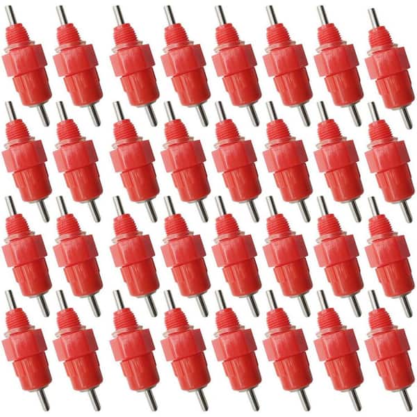Automatic Chicken Water Nipple Drinker Feeders Poultry Hen Screw Style 35 Piece for Broilers Breeders Ducks