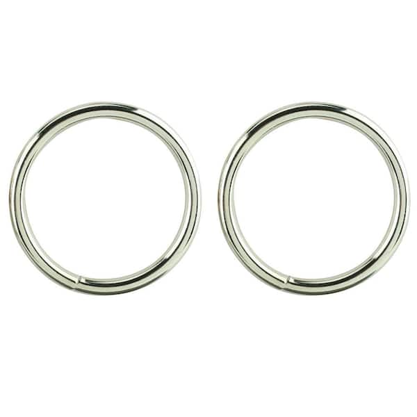 Everbilt 1/4 in. x 2.39 in. Nickel-Plated Ring (2-Pack)