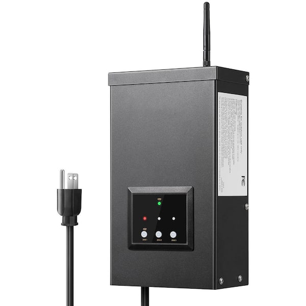 Matter 200W Smart Low Voltage Landscape Lighting Transformer WiFi 3 Independent Outputs Alexa Google Home