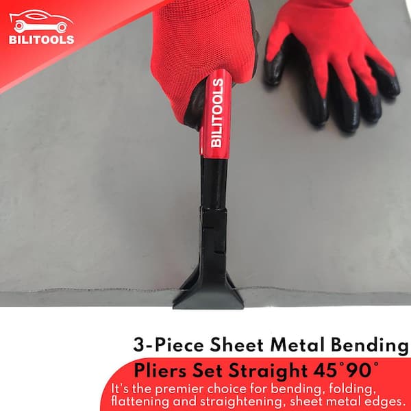 Angel Sar Red Alloy Steel 3-Piece Hand Seamers Sheet Metal
