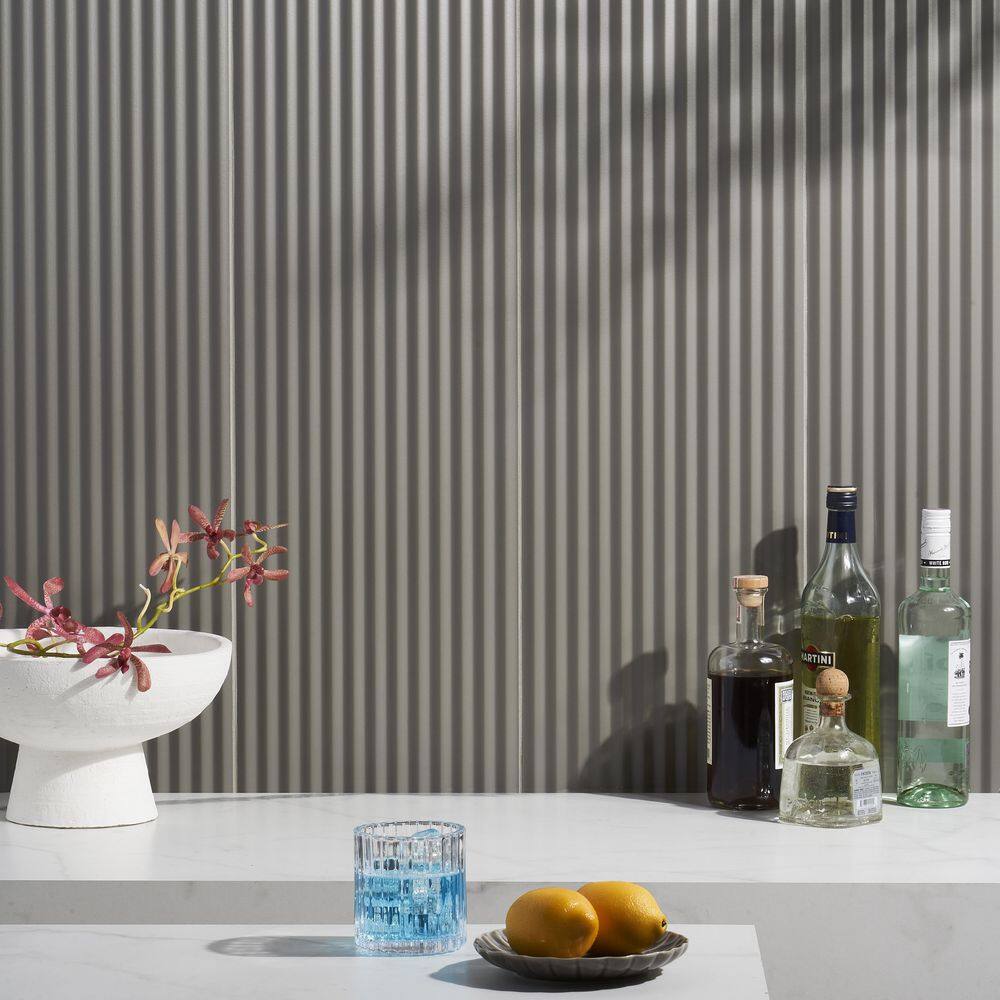 Smoke Gray 3D Matte Ceramic Wall Tile 11.41 x 35.37 Inch