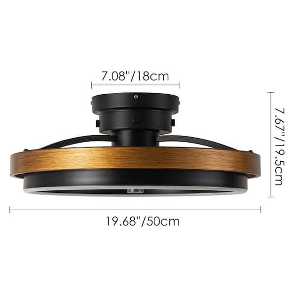 Rennnsan 0.98 ft. 1-Light Brown Farmhouse LED Indoor Woodgrain