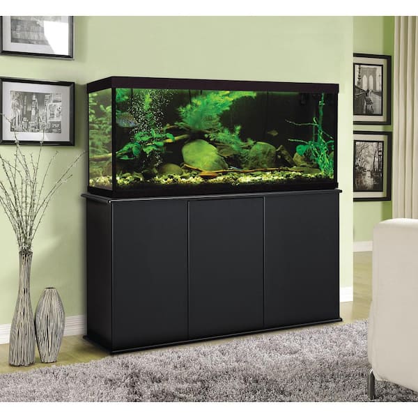 Aquatic Fundamentals Aquarium Fundamentals Black 28.25 in. Accent Cabinet with 2 Shelves with Swing Out Door for 55 gal. Aquariums