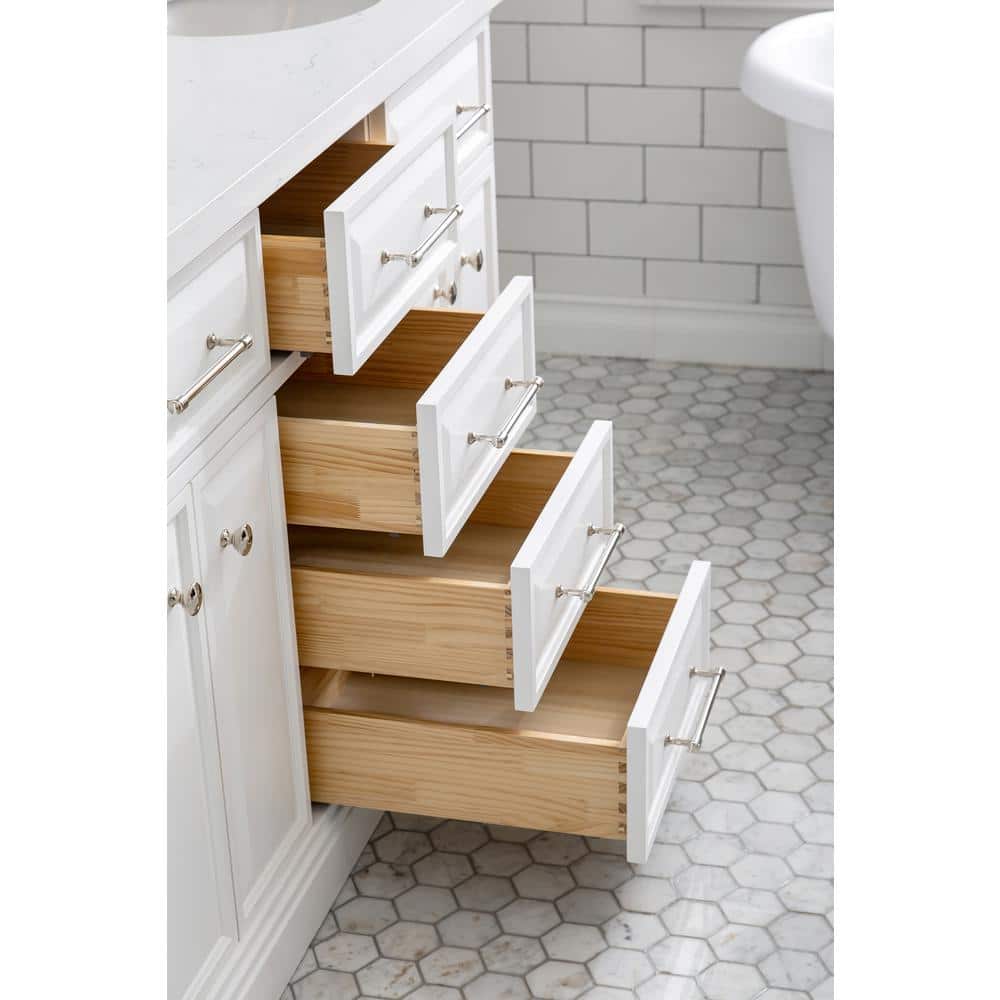 Palace 60'' Pure White Double Vanity with Quartz Top