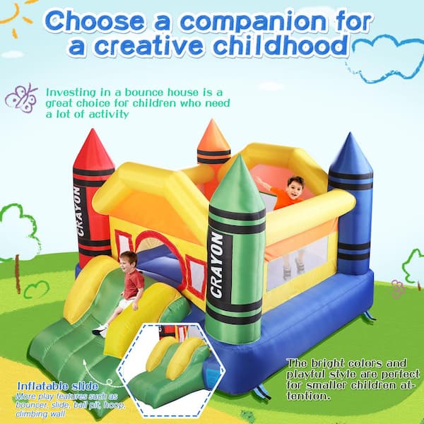 TOBBI Inflatable Bounce House Kid Jump and Slide Castle Bouncer with  Trampoline TH17P0167 - The Home Depot