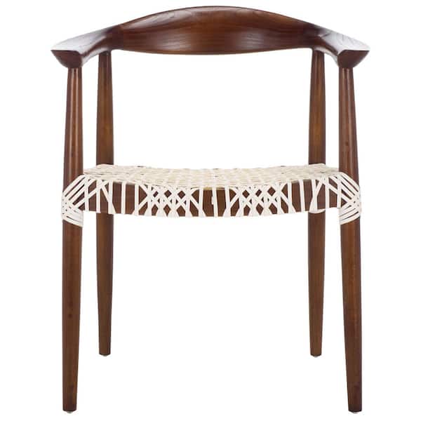 SAFAVIEH Bandelier Brown/White Woven Arm Chair
