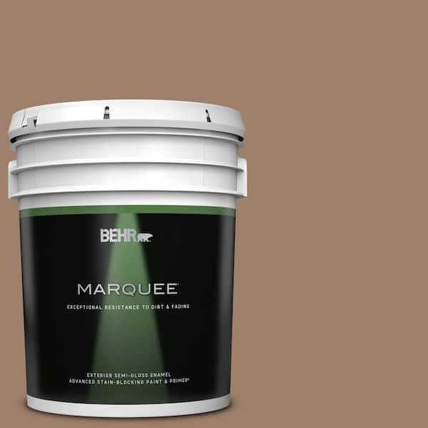 BEHR MARQUEE 5 gal. #ECC-40-3 Seasoned Acorn Semi-Gloss Enamel Exterior Paint & Primer