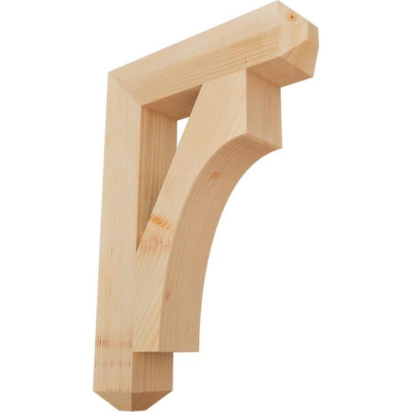 Ekena Millwork 3.5 in. x 26 in. x 18 in. Douglas Fir Westlake Craftsman Smooth Bracket