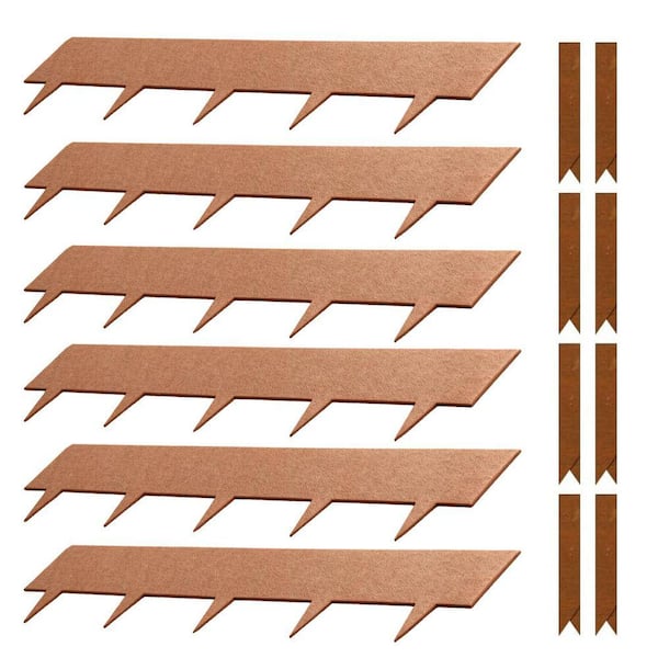 40 in. L x 8 in. H x 0.06 in. W Brown Pre-Rust Bendable Metal Landscape Tines Edging Borders Pathway Divider (6-Pack)
