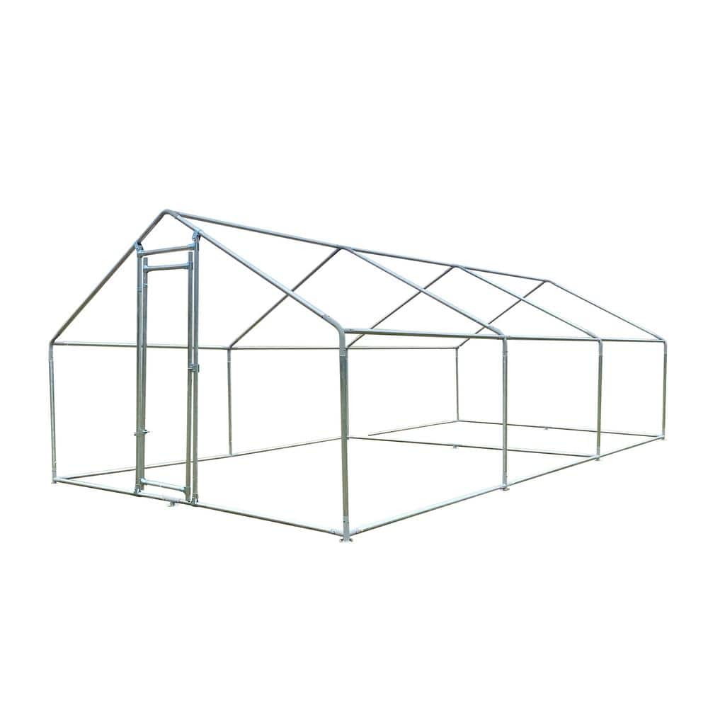10 ft. W x 20 ft. D Metal Shed, Large Chicken Coop, Walk-in Poultry Cage Sp