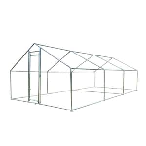 10 ft. W x 20 ft. D Metal Shed, Large Chicken Coop, Walk-in Poultry Cage Spire-Shaped with Lockable Door (200 sq. ft.)