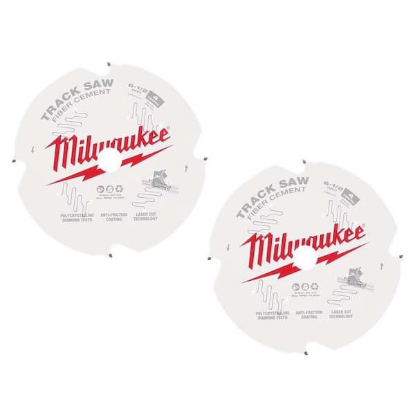 6-1/2 in. x 4-Tooth Carbide Fiber Cement Track Saw Blade (2 Pack)