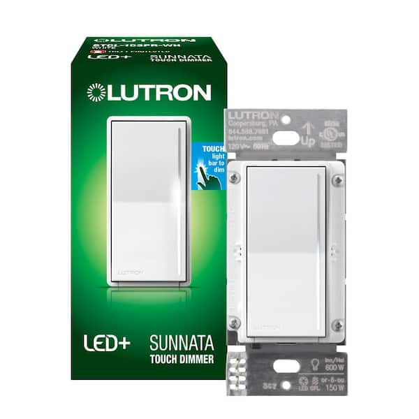 Lutron Sunnata Touch Dimmer Switch, for LED, Incandescent and Halogen, 150-Watt LED/Single-Pole, White (STCL-153PR-WH)