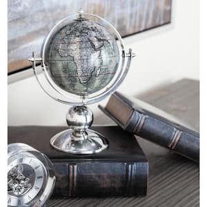 9 in. Silver Stainless Steel Decorative Globe