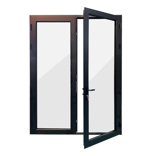 ERIS 72 in. x 80 in. Mat Black Left Swing/Outswing Aluminum French