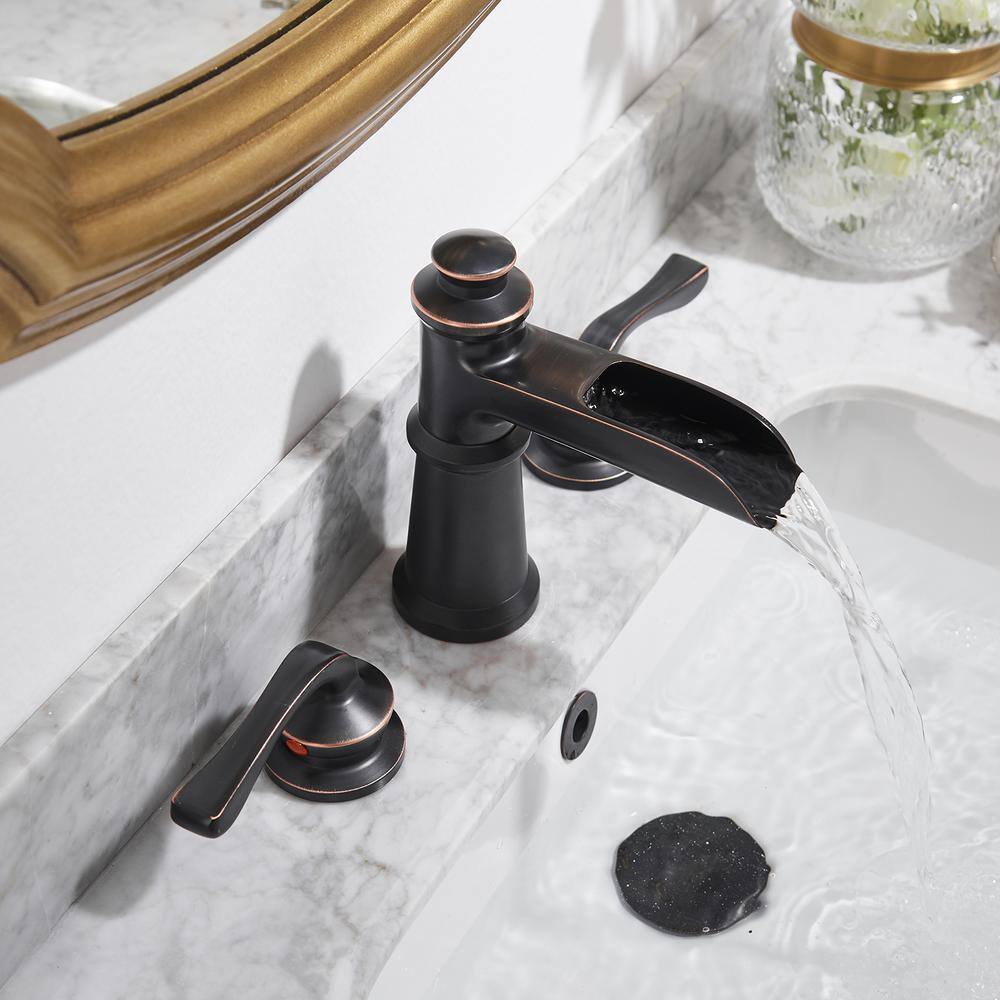 8-16 Inch 3 Holes 2 Handle Widespread Bathroom Sink Faucet