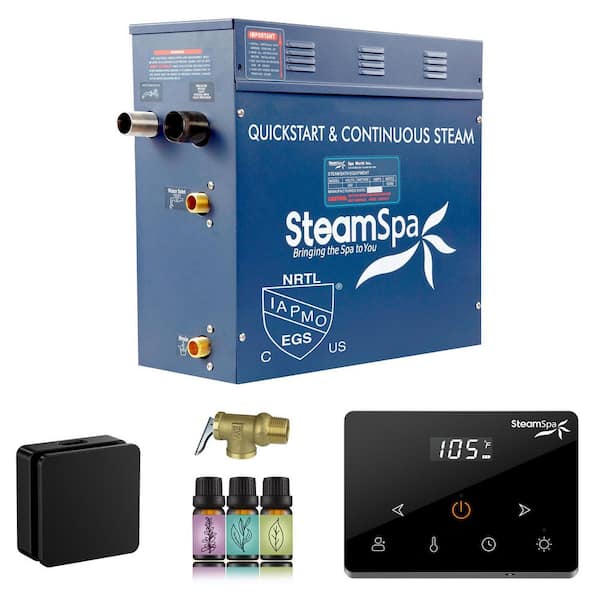 Oasis Series 4500-Watt Steam Generator with Continuous Steam Plus Fully Wireless Handheld Control in Matte Black