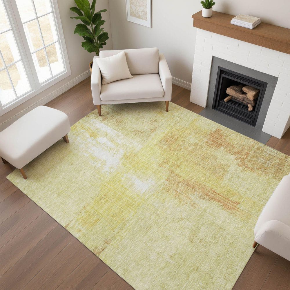 Mayfield Premium Machine Washable Abstract AMF1759 Wheat 3 ft. x 4 ft. Area Rug price history on PriceWatchPro
