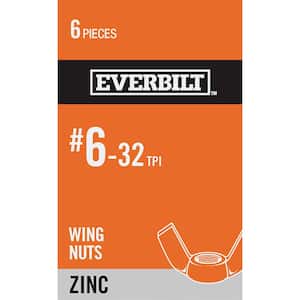 #6-32 Zinc Plated Wing Nut (6-Pack)