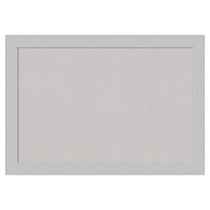 Shiplap White Wood Framed Grey Corkboard 40 in. x 28 in. Bulletin Board Memo Board