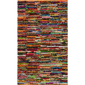 Braided Chindi Multi-Striped Multi 5 ft. x 8 ft. Area Rug