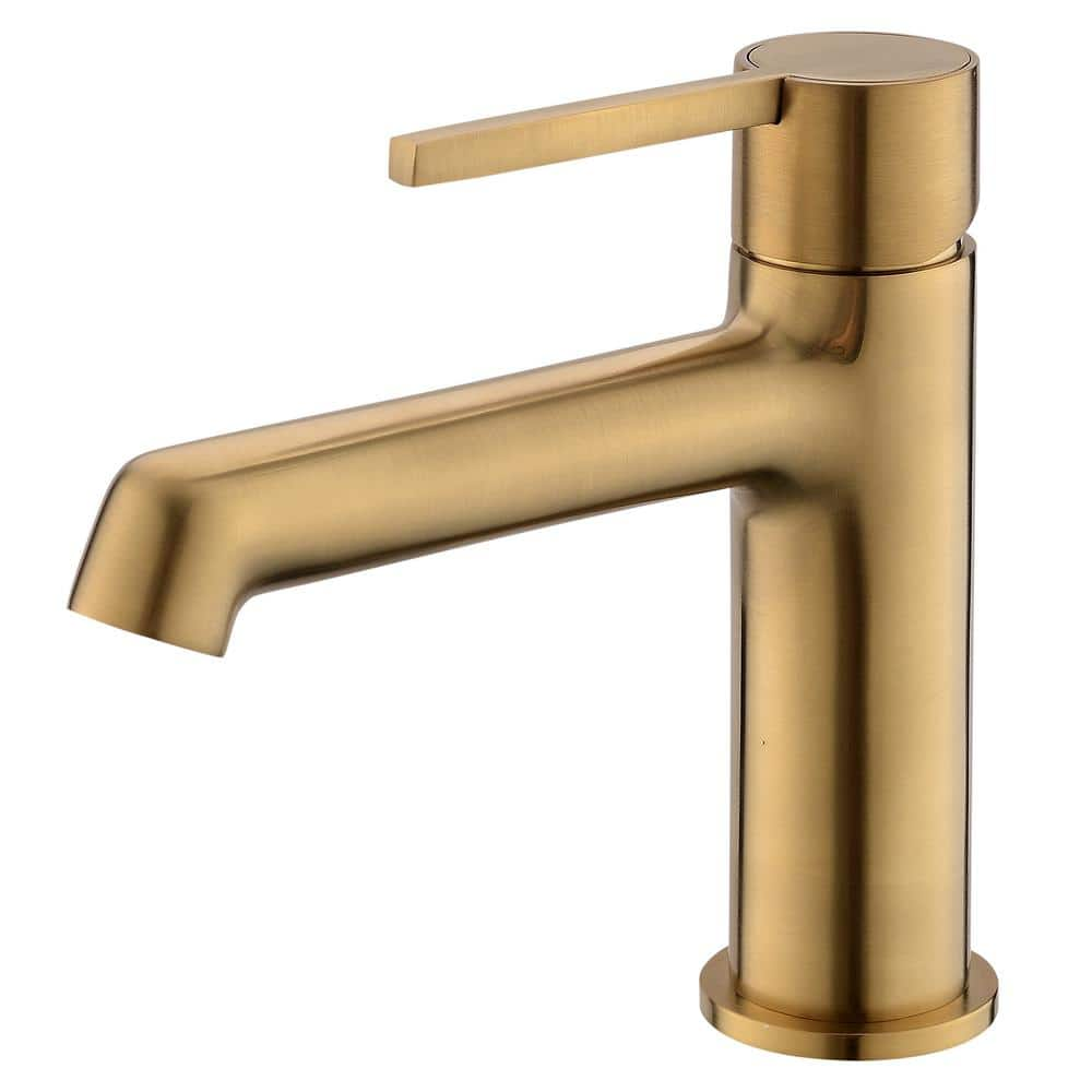 Single Hole Single-Handle Bathroom Faucet in Brushed Gold B-YL029NG ...