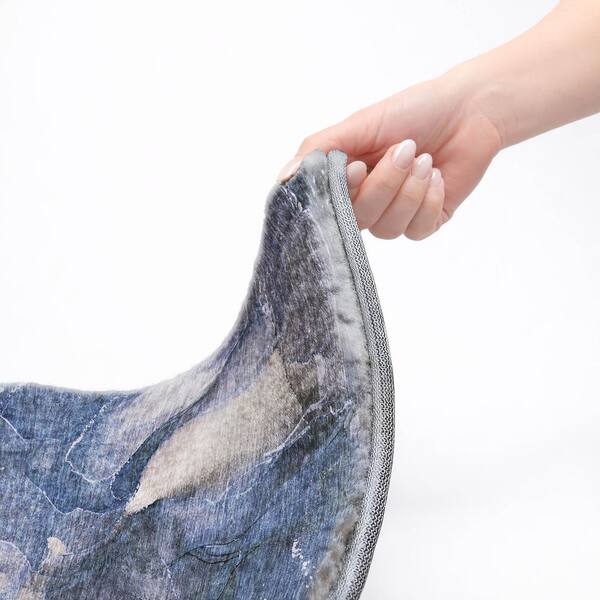 Dream Shag Premium Machine Washable Abstract ADS522 Blue 10 ft. x 14 ft. Area Rug