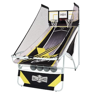 Extra-Long Shot EZ-Fold Premium Arcade Basketball Game with Built-in 4-Ball Storage Rack