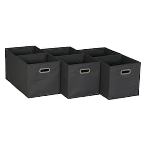 11 in. H x 11 in. W x 11 in. D Dark Gray Cube Storage Bin