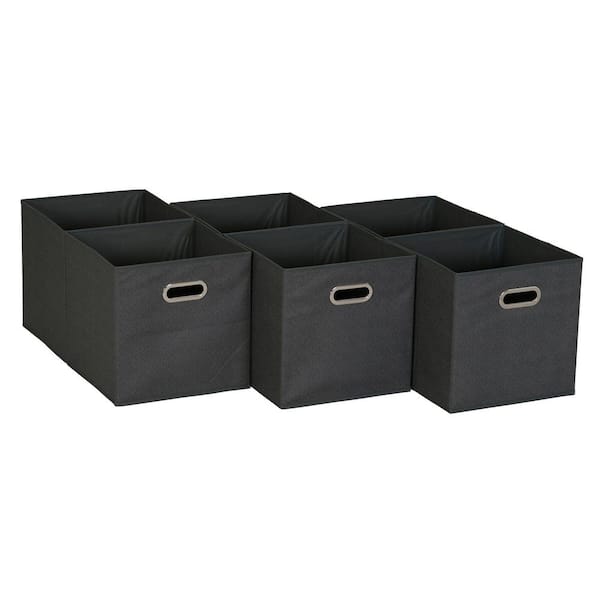 HOUSEHOLD ESSENTIALS 11 in. H x 11 in. W x 11 in. D Dark Gray Cube Storage Bin
