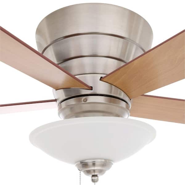 Hampton Bay - Andross 48 in. Indoor Brushed Nickel Ceiling Fan with Light Kit