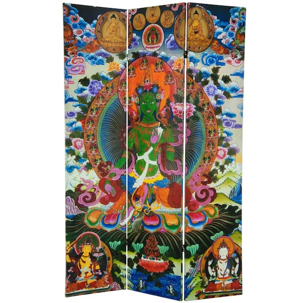 Oriental Furniture 6 ft. Printed 3-Panel Room Divider