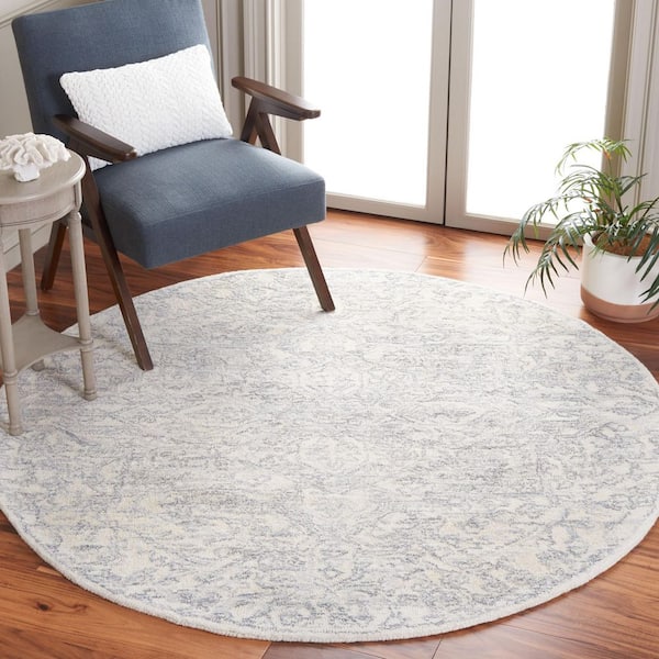 Metro 6 ft. x 6 ft. Ivory/Gray Abstract Geometric Round Area Rug