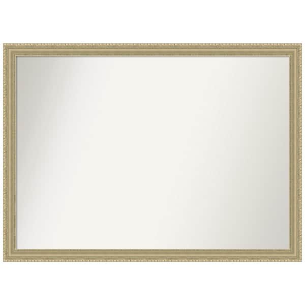 Amanti Art Champagne Teardrop 41 in. W x 30 in. H Non-Beveled Wood Bathroom Wall Mirror in Champagne