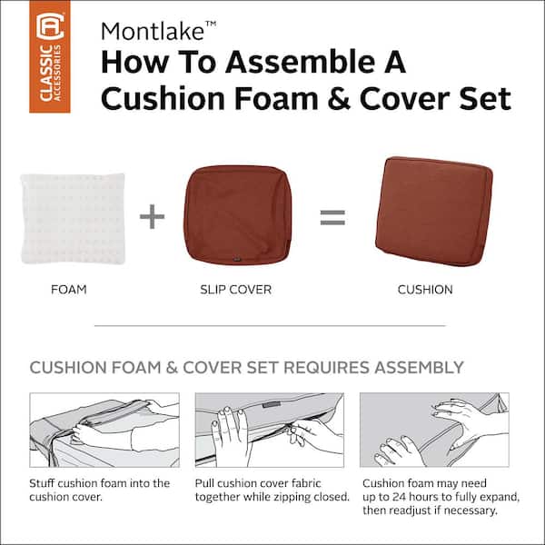 ... Details about   Classic Accessories Montlake Bench Cushion Foam & Slip Cover Heather Henna 