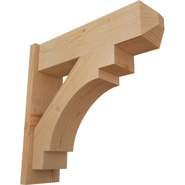 Ekena Millwork 8 in. x 26 in. x 26 in. Merced Craftsman Smooth Douglas Fir Outlooker