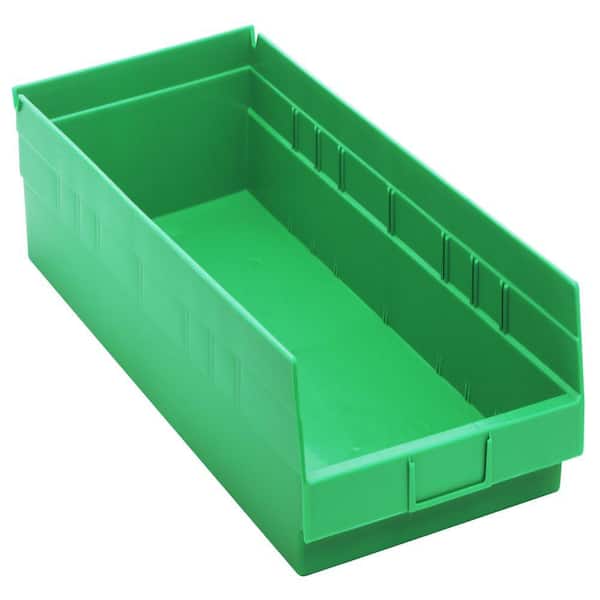 QUANTUM STORAGE SYSTEMS Economy Shelf 18.2 -Qt. Storage Tote in Green (6-Pack)