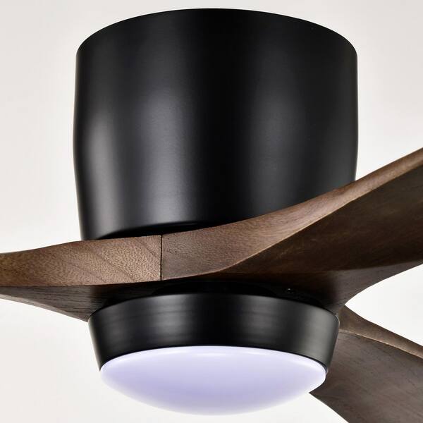 Jushua 52 in. Indoor Black Ceiling Fan with Lights Remote Control