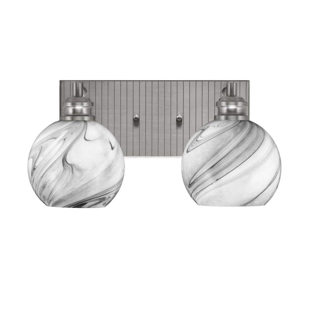 Albany 14.75 in. 2-Light Brushed Nickel Vanity Light
