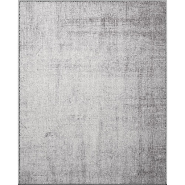 8 ft. x 10 ft. Grey Abstract Area Rug, Machine Washable, Non-Slip, Vintage Rug, Soft Indoor Carpet with Rubber Backing