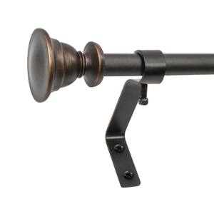 Trumpet Cafe 26 in. - 48 in. Adjustable Curtain Rod 1/2 in. in Vintage Bronze with Finial