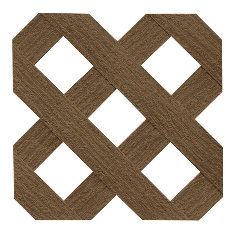 4 ft. x 8 ft. Brazilian Walnut Diamond Garden Vinyl Lattice