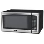 Countertop Microwave Stainless Steel Black 1.1 cu. Ft. 1000-Watt with Push Button