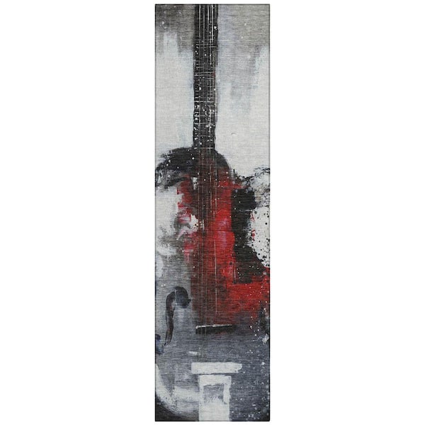 Chantille Machine Washable Indoor/Outdoor Abstract ACN2091 Gray 2 ft. 3 in. x 7 ft. 6 in. Runner Rug