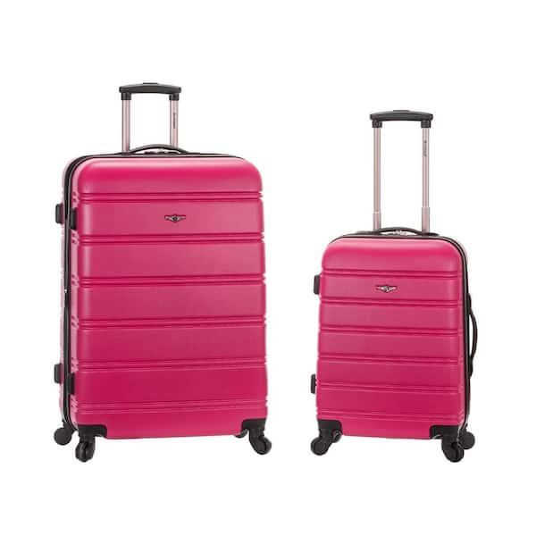 Rockland Melbourne Expandable 2-Piece Hardside Spinner Luggage Set, Magenta