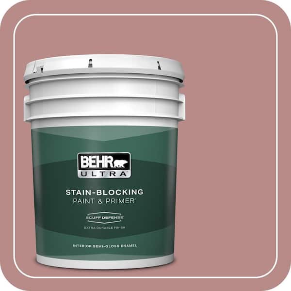BEHR ULTRA 5 gal. #150F-4 Victorian Mauve Extra Durable Semi-Gloss Enamel Interior Paint & Primer