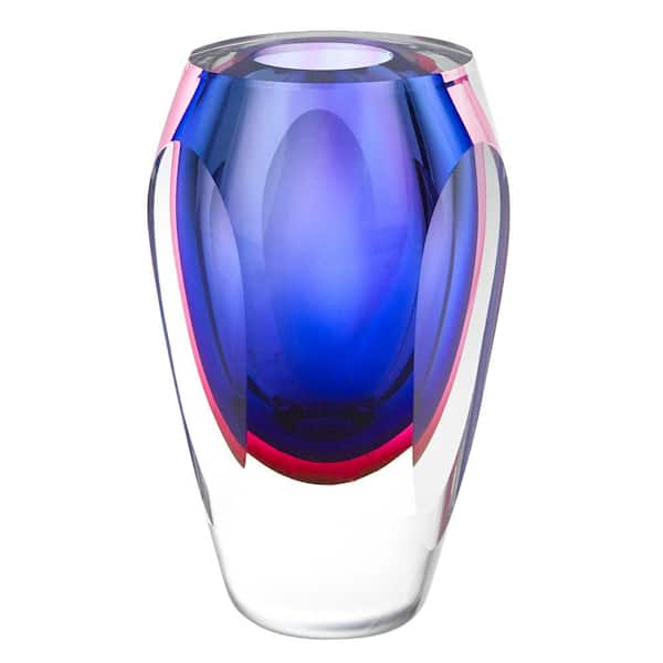 Badash Crystal 9 in. Essence Murano Style Art Glass Violet Vase