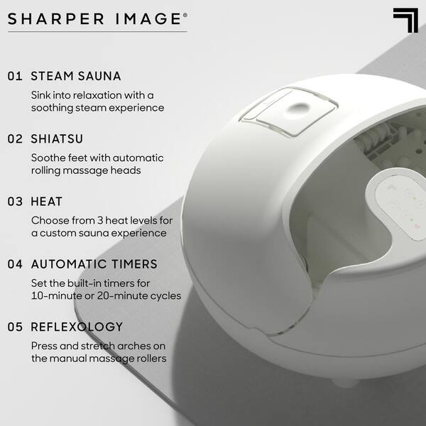 Sharper Image SpaHaven Heated Foot Bath Massager with LED Display - White